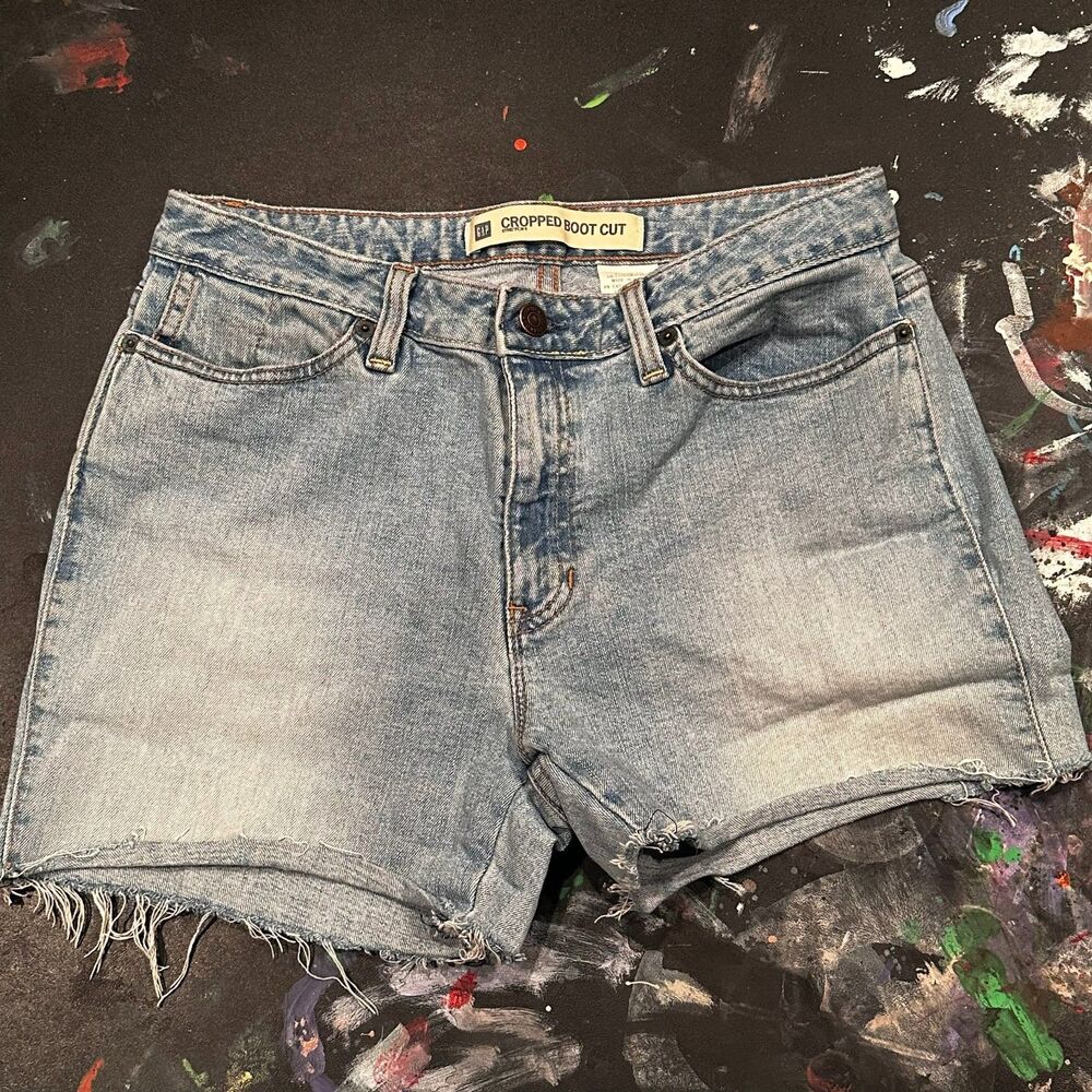 Gap Cropped Bootcut Cutoff Denim Shorts Women’s Size 8 Light Wash